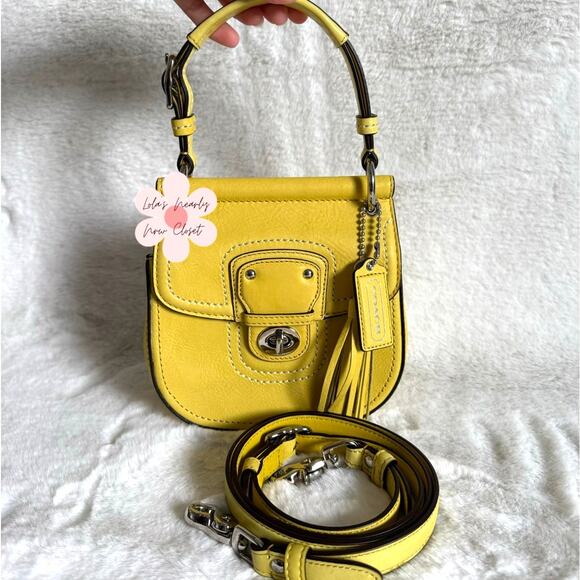 Coach Handbags - y2k COACH Legacy Yellow Top Handle Crossbody